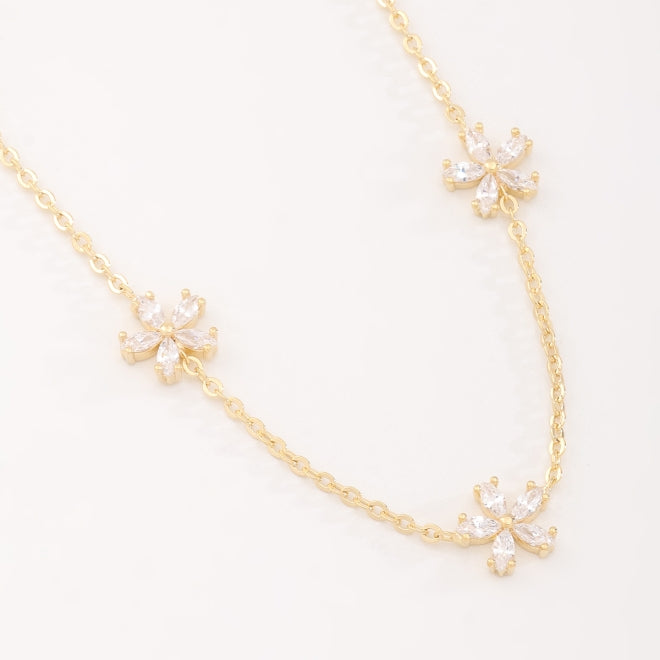 Floral Zirconia Necklace