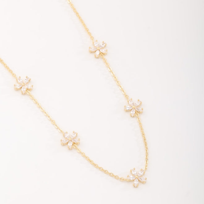 Floral Zirconia Necklace