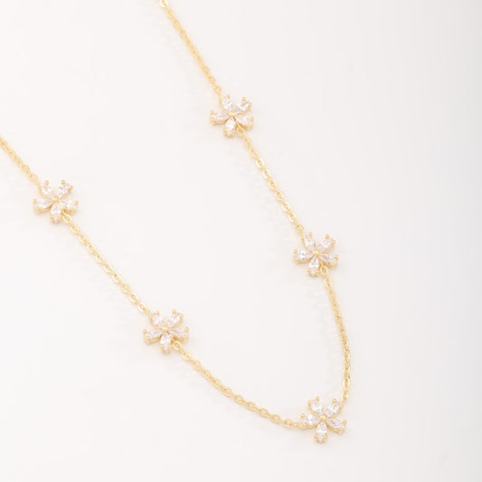 Floral Zirconia Necklace